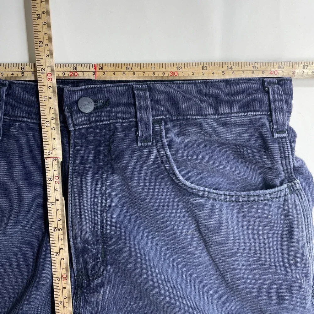 Carhartt FR Flame Resistant Work Shorts Blue Custom Cut Off Carpenter CAT 2 33
